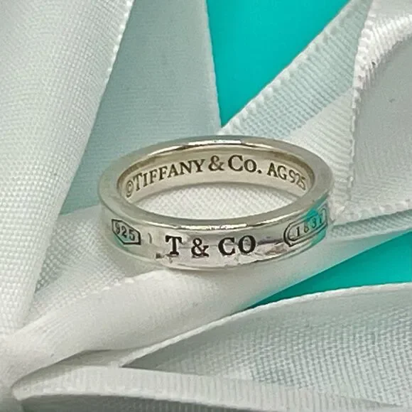 Tiffany & Co 1837 Ring - Narrow - Sz 5 - 925 Silver - Picture 13 of 16